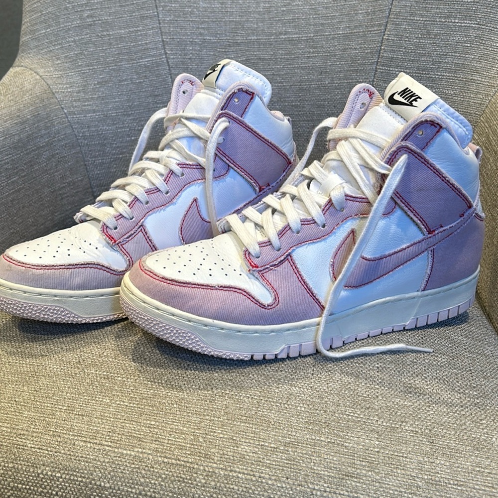 Nike Dunk High 1985 Barely Rose Denim Sneakers Men 8.5